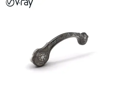 Vintage Iron Handle Engraved Design model pack Low-poly 3D model