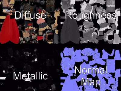 Samurai Armor Gold model pack Low-poly 3D model