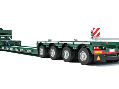Gooseneck Low Loader Trailer 3D model