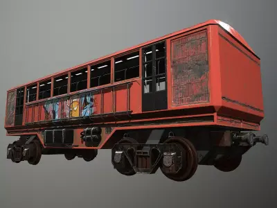 Lowpoly Train With 2 Texture Low-poly 3D model