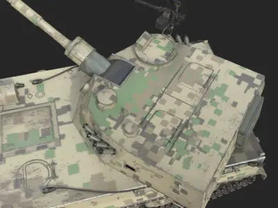 4 coatings of PLA Army PLZ89 122mm self-propelled howitzer Low-poly 3D model