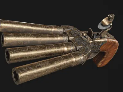 Duck Foot Pistol Low-poly 3D model