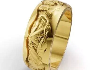 RING VENUS Y MARTE 3DM STL OBJ model for 3D printing and CNC 3D print model
