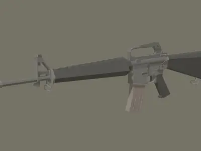 M-16a1 lowpoly stylized rifle Low-poly 3D model