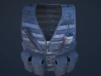 vest1 vest with radio Low-poly 3D model