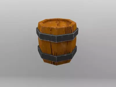 Wooden Barrel Free low-poly 3D model order