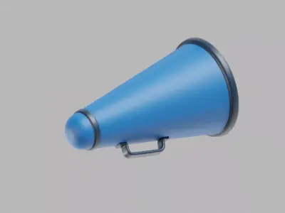 Megaphone cartoon Free low-poly 3D model
