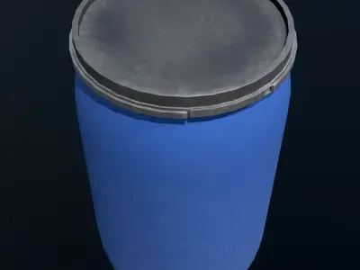 Plastic barrel Free low-poly 3D model purchase