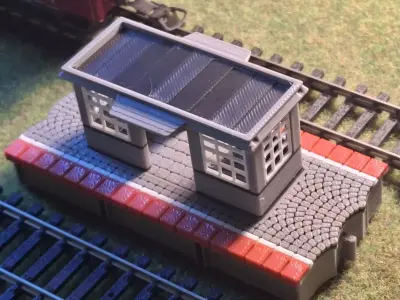 Double Edge Platform Shelter 1-87 FDM color 3D print model