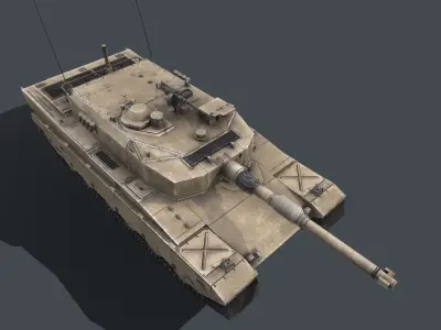 Type 90 Main Battle Tank Low-poly 3D model purchase