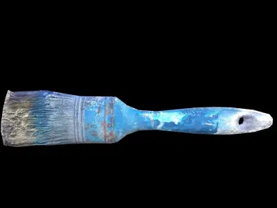 Old Paint Brush Lowpoly model Low-poly 3D model