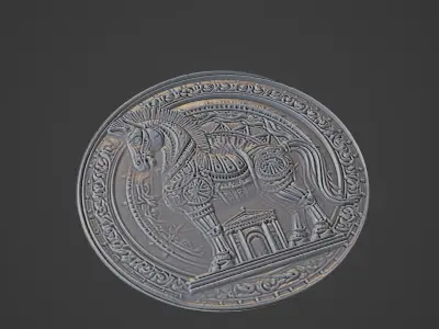 Trojan Horse Medallion 3D print model buy