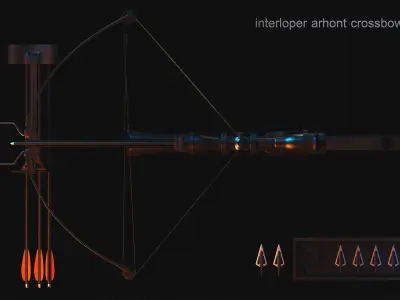 Crossbow bow and arrow 3D model purchase