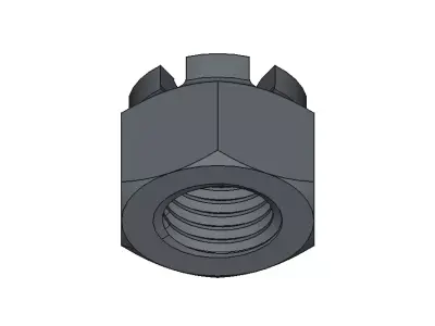 M20 Castle Nut 3D model