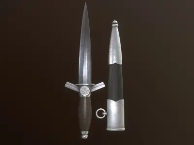 Dagger sword Low-poly 3D model 4