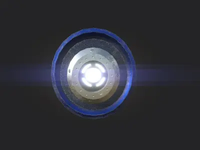 Mega Buster Blue - Hand Cannon - SciFi Blast Weapon Low-poly 3D model