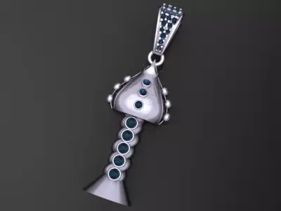 Celestial Twin Drop Pendant 3D print model