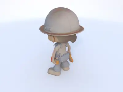 Construction Worker female 3D model