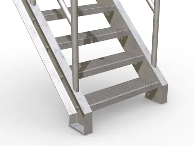 Grid stairs collection - 4 Free Samples Free 3D model