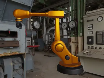 Industrial robot arm clean 3D model Free 3D model