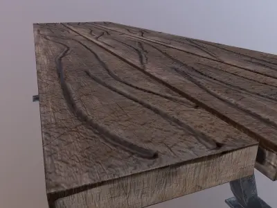 Old Table  Free low-poly 3D model