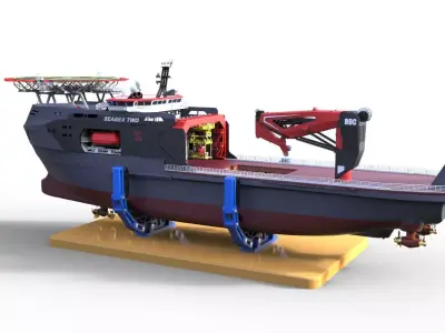 adjustable shock absorber for ship model transport 3D print model