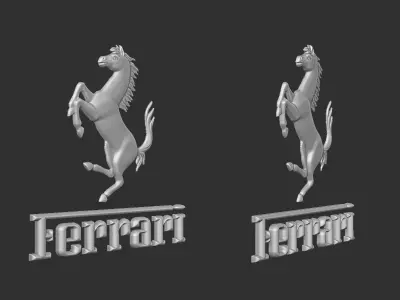 Ferrari Prancing Horse Logo Bas Relief for CNC 3D Print STL 3D print model