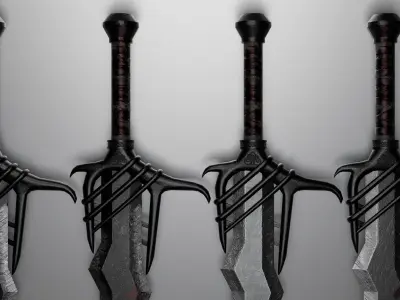 sword with 4 different textures Low-poly 3D model