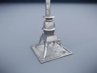 Potbelly stove Low-poly 3D model