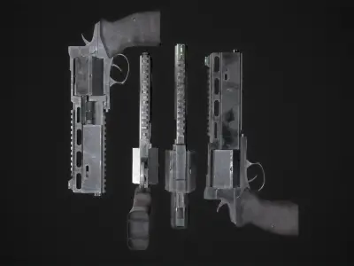 revolver Rsh-12 Low-poly 3D model