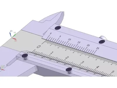Very High detailed analogic mechanical vernier caliper 3D model
