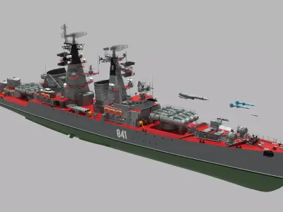 Projekt 58 Russian Rocket Cruiser 3D model