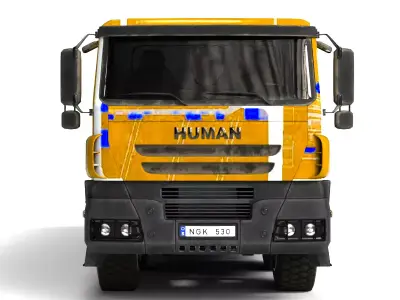 Yellow Rigged Dump Truck 3D model