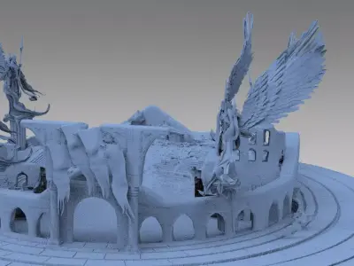 War Arena With Archway 3D model
