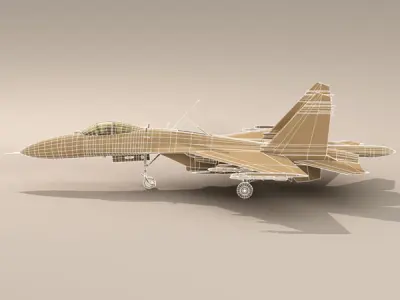 Su-27 Flanker camo2 3D model
