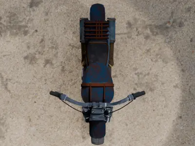 Stylized Wasteland Survivor Motorcycle Low-poly 3D model