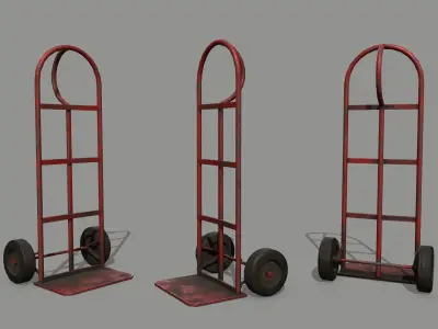 Trolley hand truck Low-poly 3D model