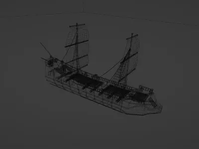 Pirate Ship 3D model -  Low-poly 3D model Low-poly 3D model