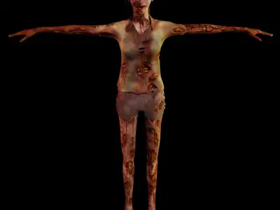 Female Zomebie by Pimmy Free low-poly 3D model