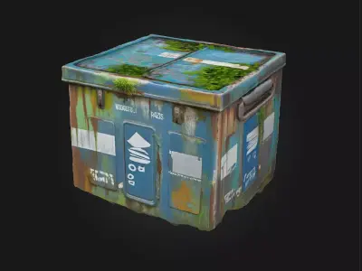 Rustic Metal Box  A Weathered Treasure of the Past 3D model