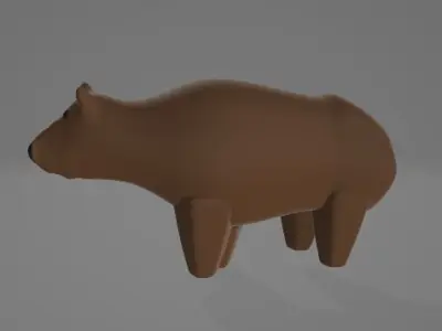 A simple Bear Low-poly 3D model