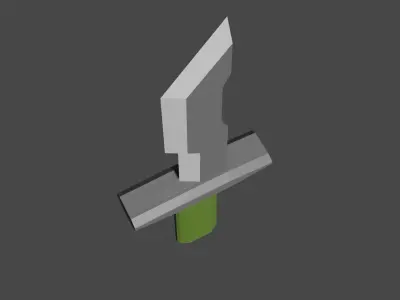 low-poly knife game ready sword Low-poly 3D model