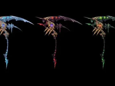 Sacred Scythe Low-poly 3D model