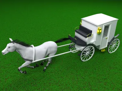 White Carriage 4K 3D model
