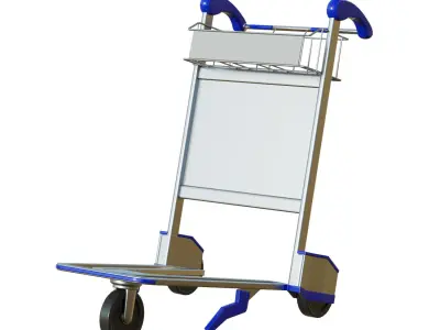 Luggage Trolley Low-poly 3D model