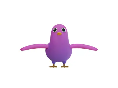 Stylized Bird 3D Model Low-poly 3D model