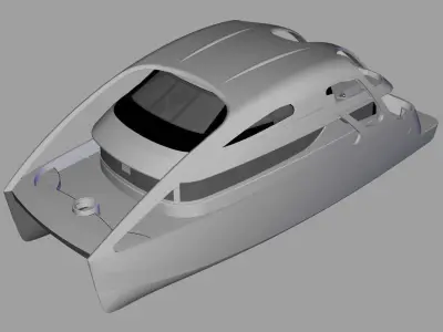 Catamaran boat 3D model