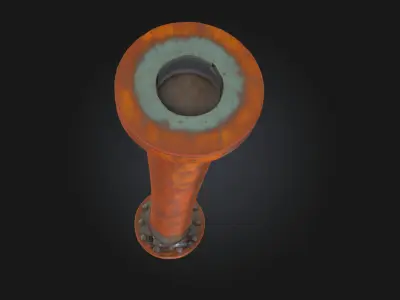 Red Pipe Render Industrial Pipe Segment 3D model