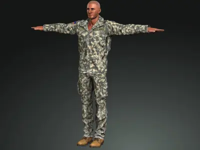Army Male Low-poly 3D model