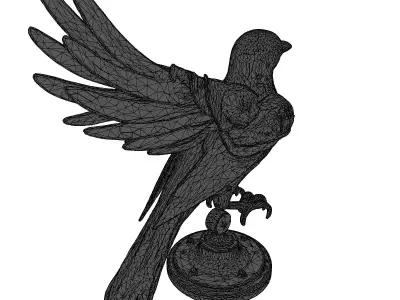 Steampunk Copper Mechanical Bird Automaton 3D model